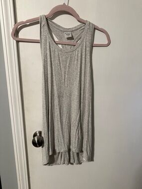 Athleta Heathered Light Gray Ribbed Racerback Tank